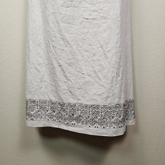 VTG Napa Valley Linen Blend Maxi Skirt Beaded Embroidered Womens 24W Lagenlook - Picture 2 of 16